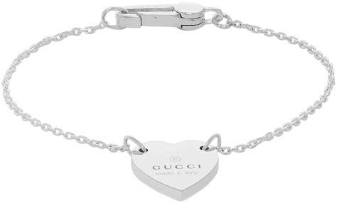 gucci silver plate bracelet watch silver face|gucci trademark heart silver bracelet.